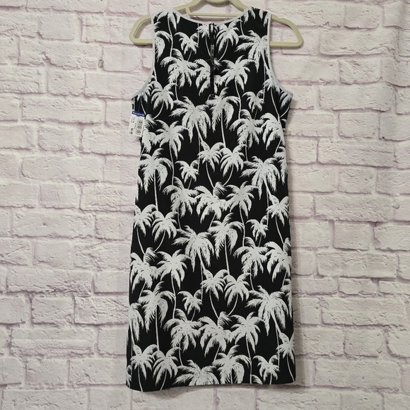 Vince Camuto Size 6 Black White Palm Tree Lined Mini Dress Size 6 - Picture 5 of 5